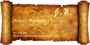Juszt Mátyás névjegykártya