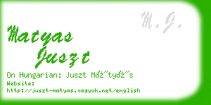 matyas juszt business card